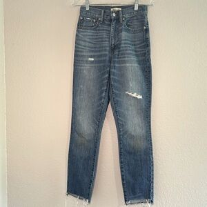 Madewell Blue Frayed Hem Rigid Skinny Jeans‎ Women’s 25 Casual Western Country